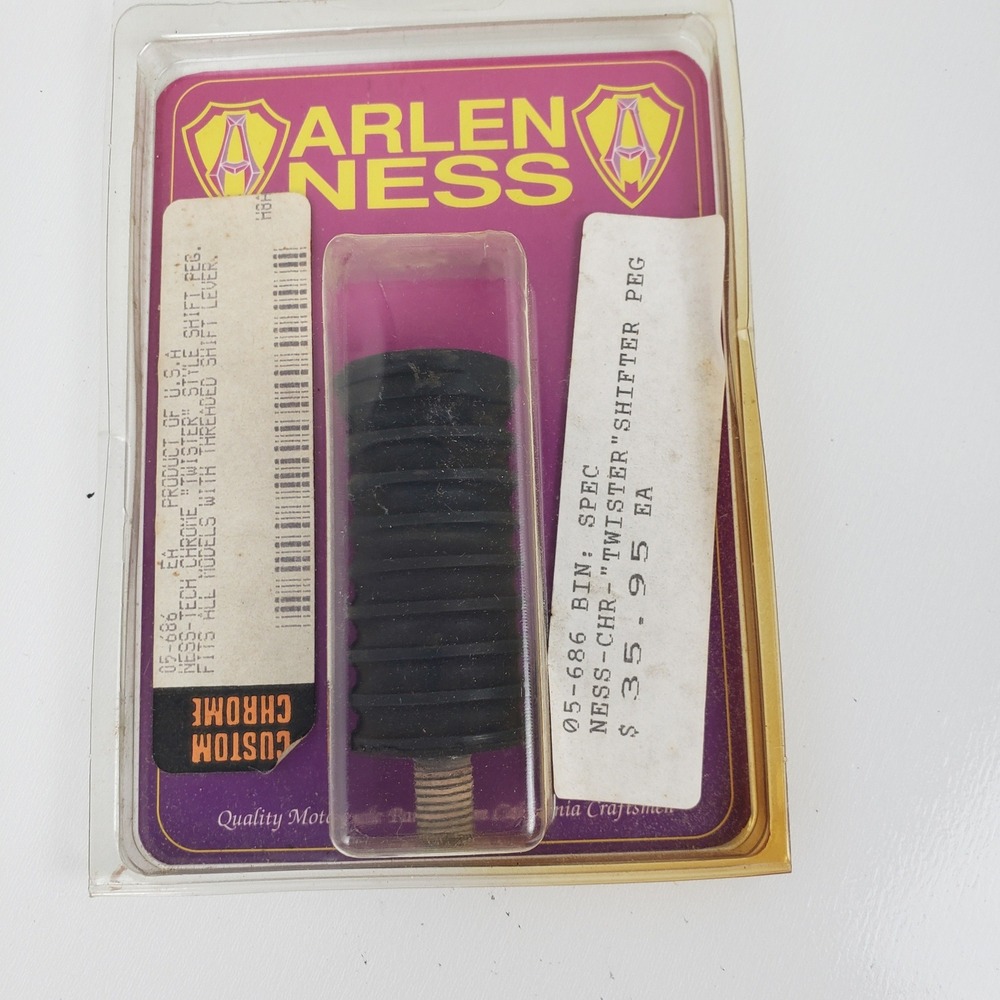 Arlen Ness Twister Harley Davidson Shifter Peg Black Ribbed Rubber 06-452 05-686